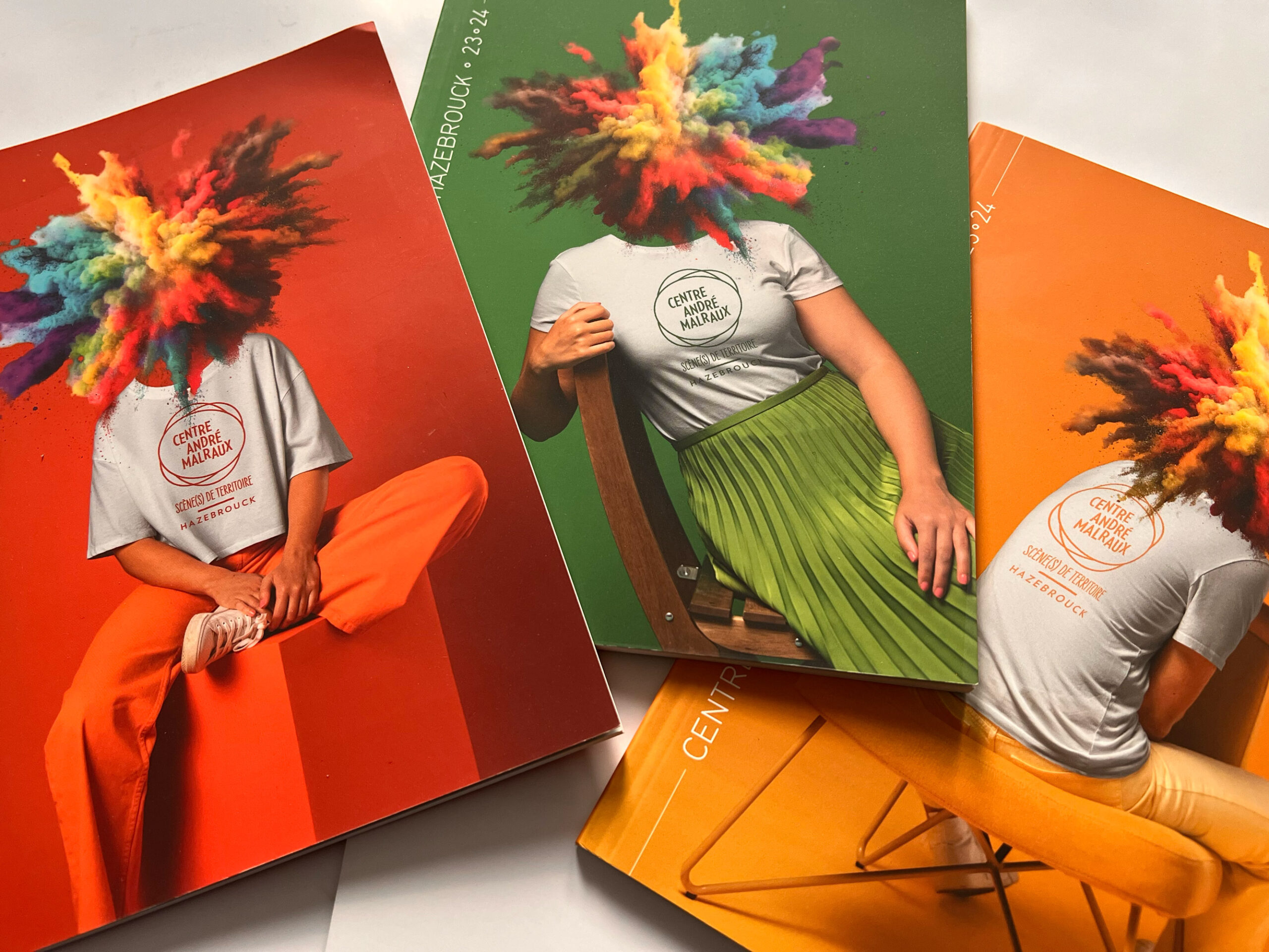 Design graphique des brochures et supports de communication depuis 2016 du Centre André Malraux d'Hazebrouck